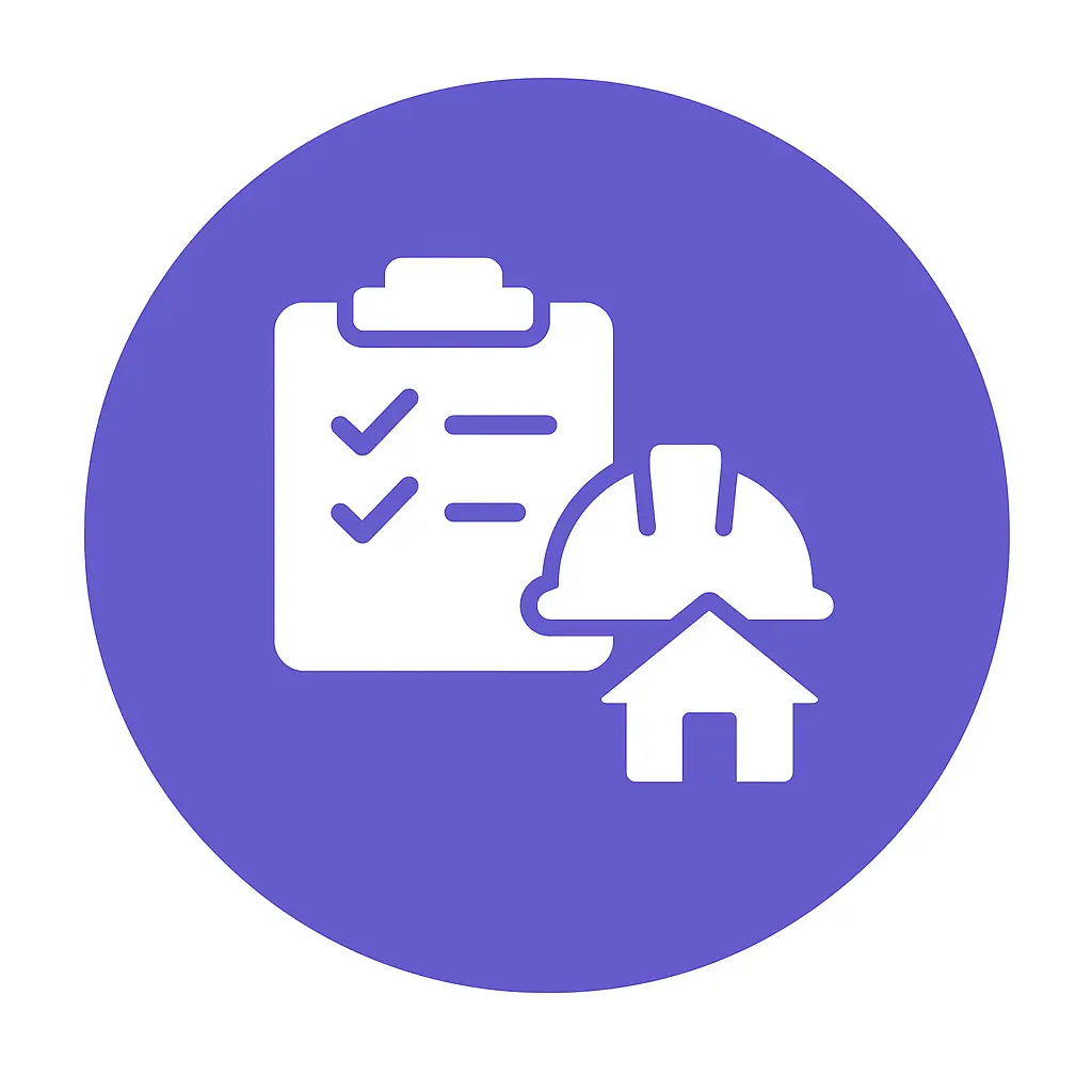 purple-construction-icon-checklist-hardhat-house