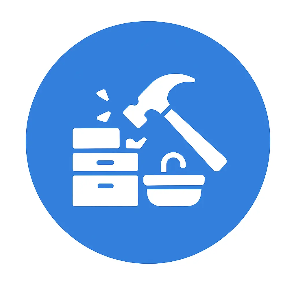 blue-kitchen-strip-out-icon-hammer-cabinets-sink